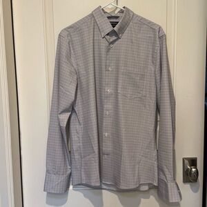 Nordstrom Light Gray Plaid Button Down Shirt